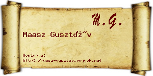 Maasz Gusztáv névjegykártya